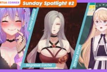 Cover Image Sunday Spotlight #2 Virtuacorner VTuber Indonesia Mythia Batford, Serena Shinju, Regnbue Gacha