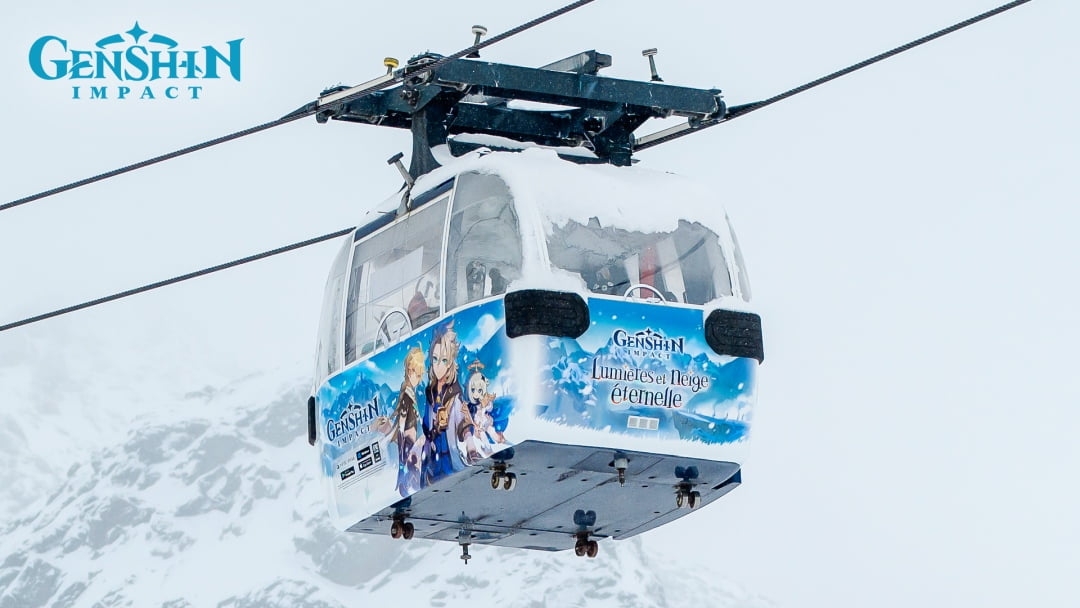 Genshin Impact di Pegunungan Alpen resor ski dragonspine