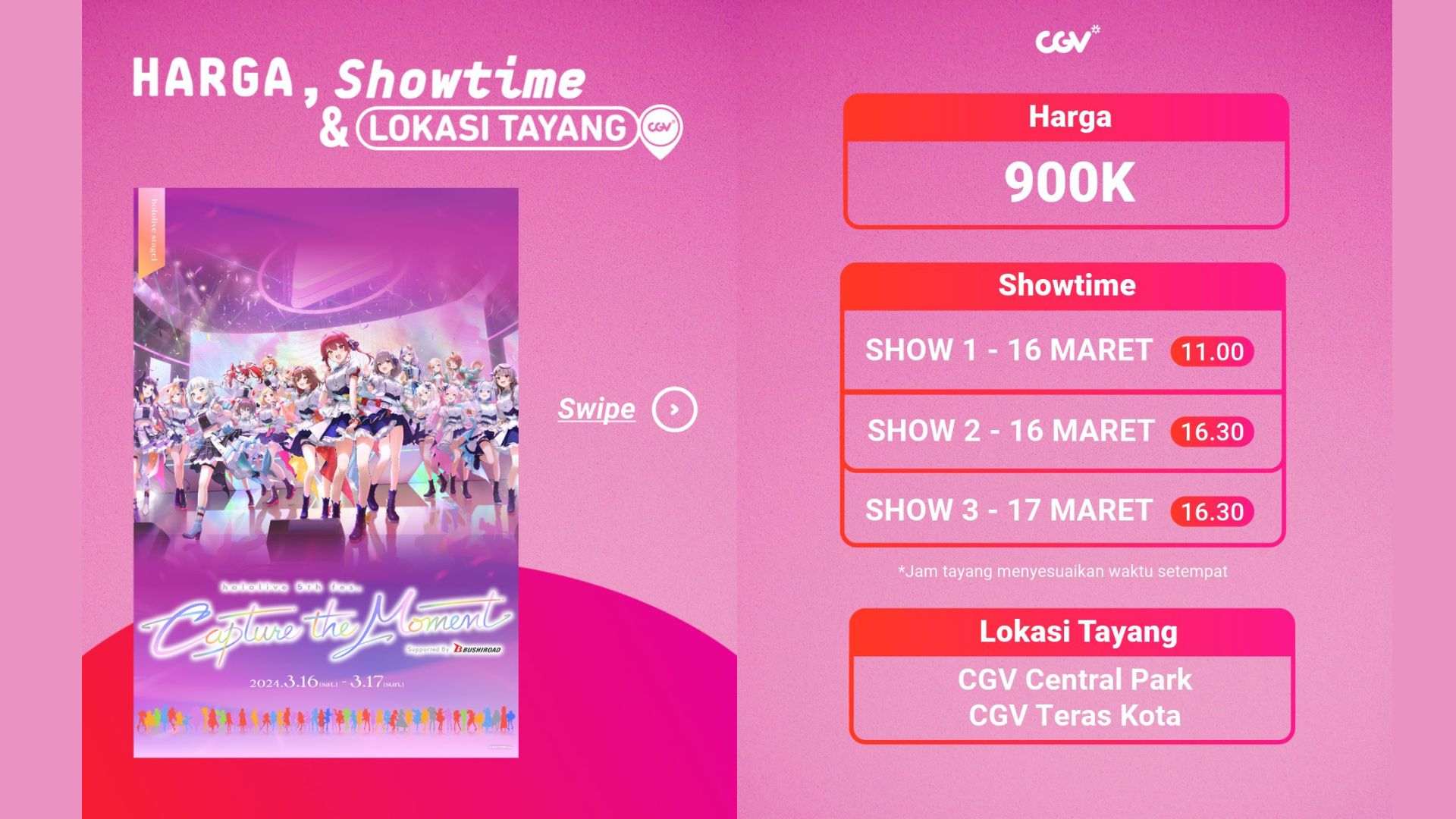 Harga Tiket & Lokasi Tayang Konser Hololive Telah Diumumkan!